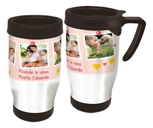 Copo Caneca Térmica Future Be Happy Branco