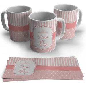 Caneca Personalizada Com Nome - Lembrança De Batizado - Rosa