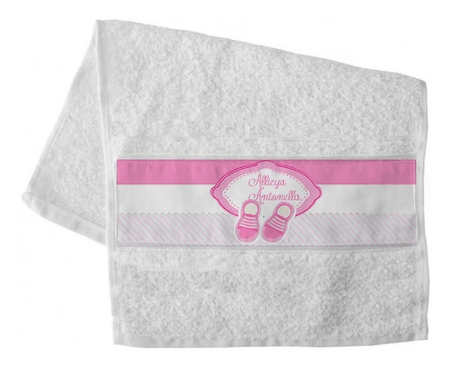 Toalha De Lavabo - Sapatinho De Bebê - Rosa ( 5 Unidades )