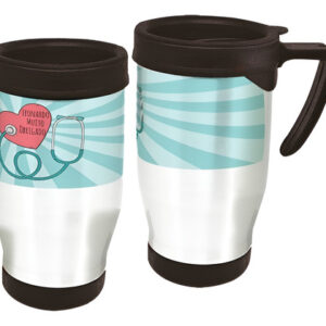 Copo Caneca Térmica Profissão Medicina Coração Branco