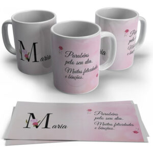 Caneca Personalizada Inicial Do Nome Em Floral - M