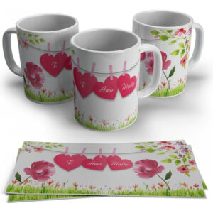 Caneca Personalizada Dia Dos Namorados - Varal De Corações