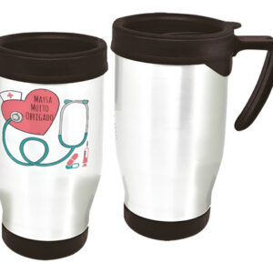 Copo Caneca Térmica Profissão Enfermagem Coração Branco