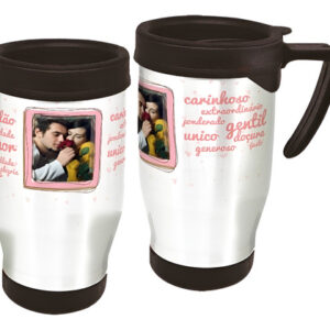 Copo Caneca Térmica Palavras Branco