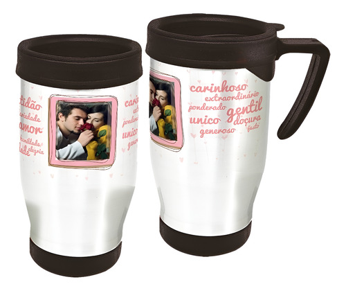 Copo Caneca Térmica Palavras Branco