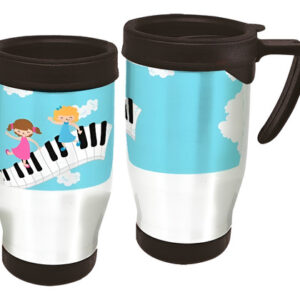 Copo Caneca Térmica Notas Musicais Infantil Branco