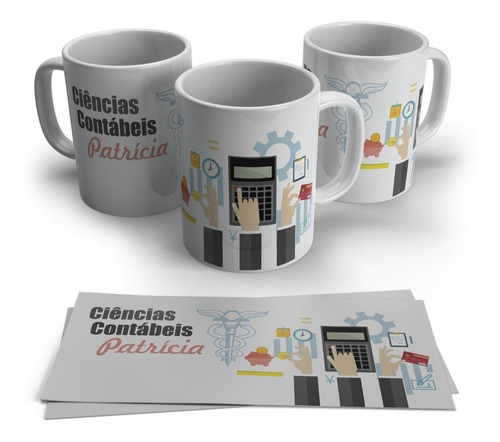 Caneca Personalizada Profissões Ciências Contábeis Com Nome