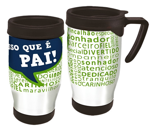 Copo Caneca Térmica Dia Dos Pais - Melhor Pai Do Mundo Branco Pai