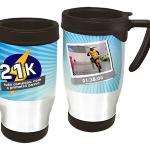 Copo Caneca Térmica Corrida De Rua Meia Maratona Branco