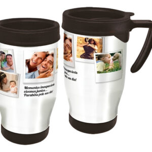 Copo Caneca Térmica Fotos Molduras Branco