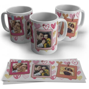 Caneca Personalizada Com Foto - Dia Dos Namorados Corações