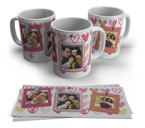 Caneca Personalizada Com Foto - Dia Dos Namorados Corações