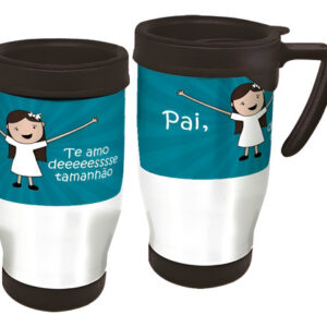 Copo Caneca Térmica Dia Dos Pais Abraço - Menina Branco Dia Dos Pais Abraço - Menina