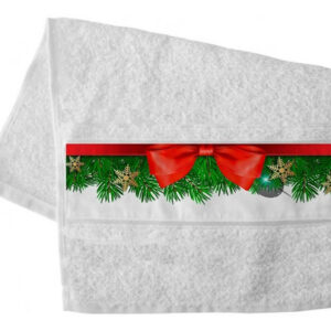 Toalha De Lavabo Natal - Laço Vermelho ( 5 Unidades )