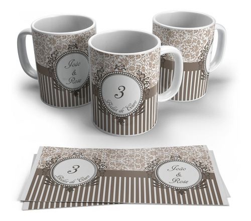 Caneca Personalizada Com Nome - Bodas De Couro 2 Unidades