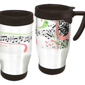 Copo Caneca Térmica Notas Musicais Branco