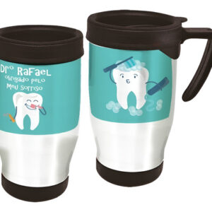 Copo Caneca Térmica Profissão Dentista Obrigado Branco