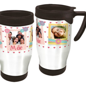 Copo Caneca Térmica Aniversário Com Foto Branco