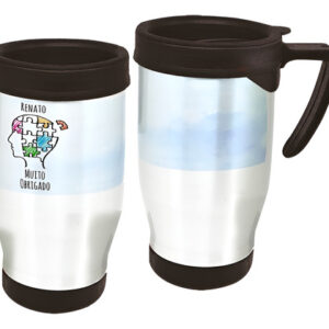 Copo Caneca Térmica Profissão Psicologia Azul Branco