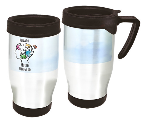 Copo Caneca Térmica Profissão Psicologia Azul Branco