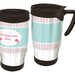 Copo Caneca Térmica Aniversário Branco