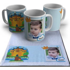 Kit Escolar Caneca E Toalha Personalizados-príncipe Com Foto