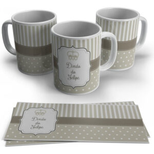 Caneca Personalizada Convite De Batizado - Listras E Poá