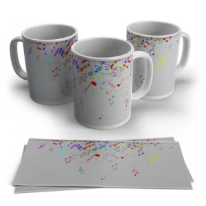 Caneca Personalizada Cascata De Notas Musicais