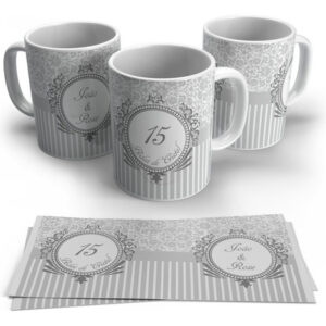 Caneca Personalizada Com Nome - Bodas De Cristal 2 Unidades