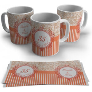 Caneca Personalizada Com Nome - Bodas De Coral 2 Unidades