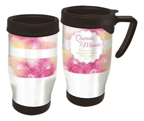 Copo Caneca Térmica Dia Das Mães Aquarela Branco