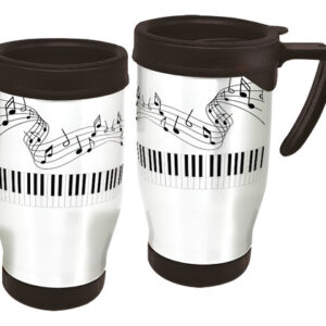 Copo Caneca Térmica Escala De Notas Musicais Branco