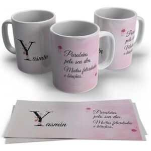 Caneca Personalizada Inicial Do Nome Em Floral - Y