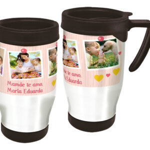 Copo Caneca Térmica Presente De Aniversário 3 Fotos Branco