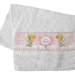 Toalha De Lavabo Batizado Com Anjinhos Branco