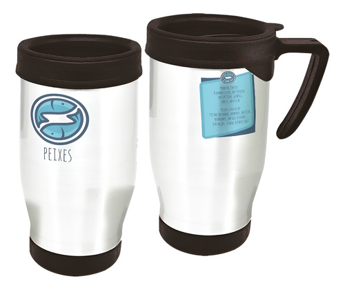 Copo Caneca Térmica Signo Peixes Branco