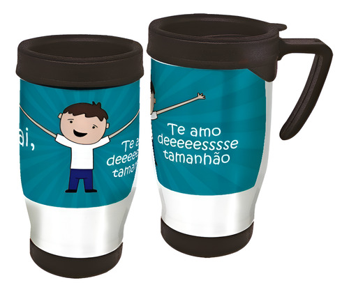 Copo Caneca Térmica Dia Dos Pais Abraço - Menino Branco Dia Dos Pais Abraço - Menino