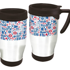 Copo Caneca Térmica Profissão Médico Mosaico Branco