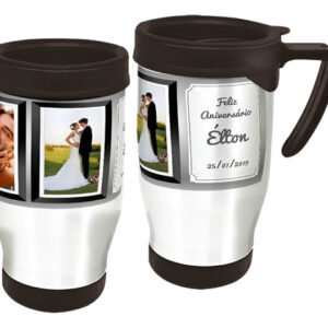 Copo Caneca Térmica Moldura 2 Fotos Branco