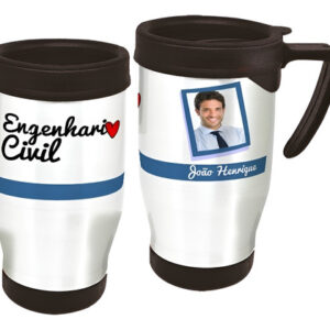 Copo Caneca Térmica Profissão Engenharia Civil Branco