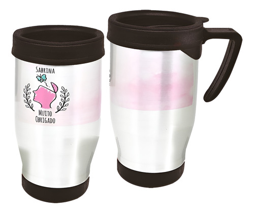 Copo Caneca Térmica Profissão Psicologia Rosa Branco