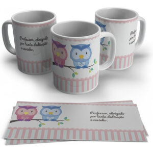 Caneca Personalizada Dia Dos Professores Corujinha Colorida