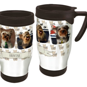 Copo Caneca Térmica Pet - Yorkshire Com Foto Branco