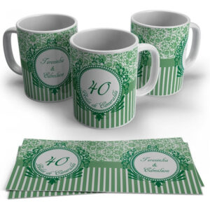 Caneca Personalizada Com Nome Bodas De Esmeralda 2 Unidades