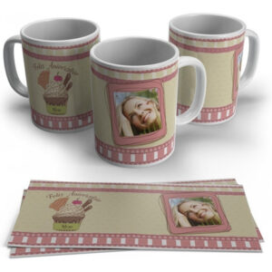 Caneca Personalizada Feliz Aniversário Cupcake