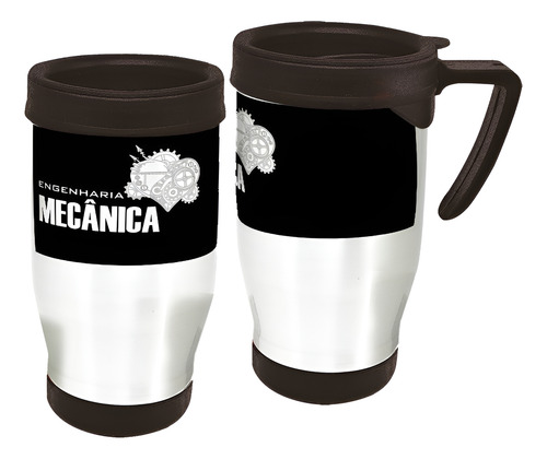 Copo Caneca Térmica Profissão Engenharia Mecânica Branco