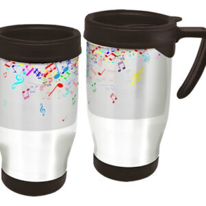 Copo Caneca Térmica Notas Musicais Cascata Branco
