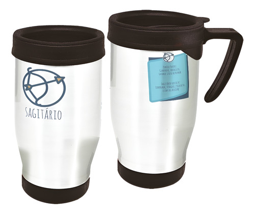 Copo Caneca Térmica Signo Sagitário Branco