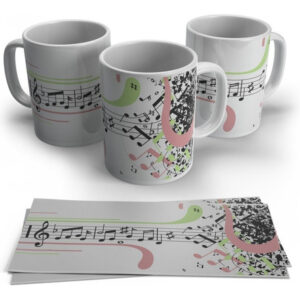 Caneca Personalizada Explosão De Notas Musicais