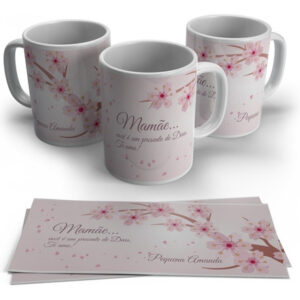 Caneca Personalizada Com Nome - Flor Cerejeira Rosa